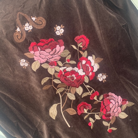 Embroidered long coat brown floral Nygard Collection - Picture 16 of 16